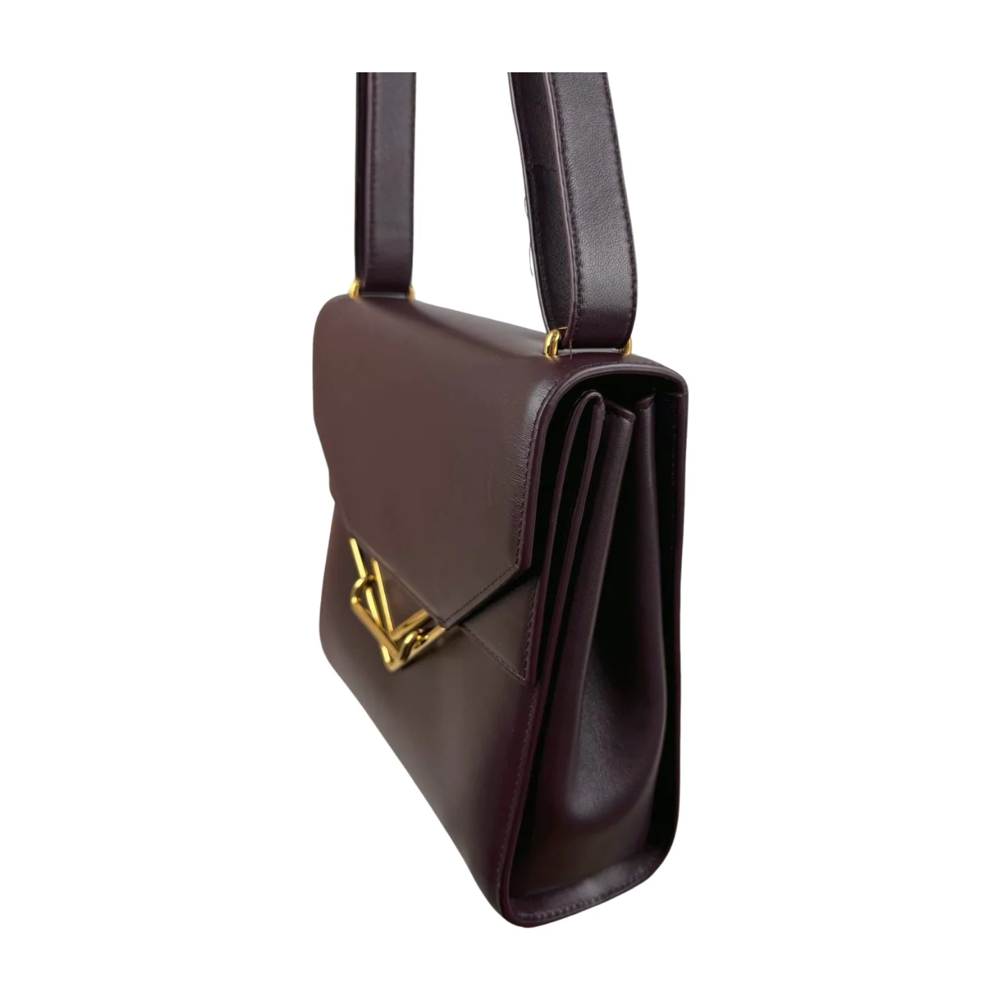 Bottega Veneta | Vintage Logo Flap Bag in Burgundy Leather (Excellent Condition) - Image 4