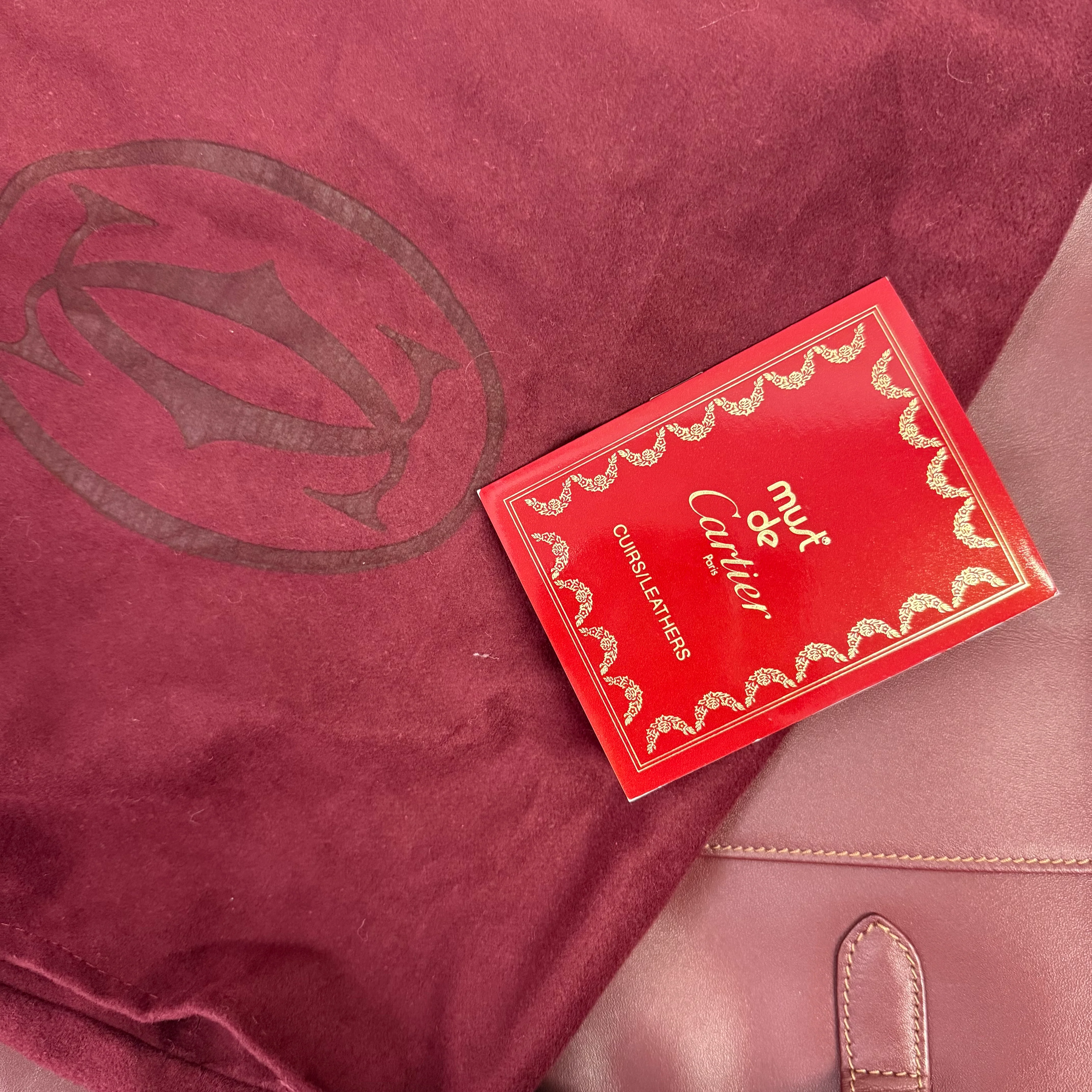 Cartier | Small Top-Handle Bag – Burgundy Leather (Pristine Condition) - Image 6