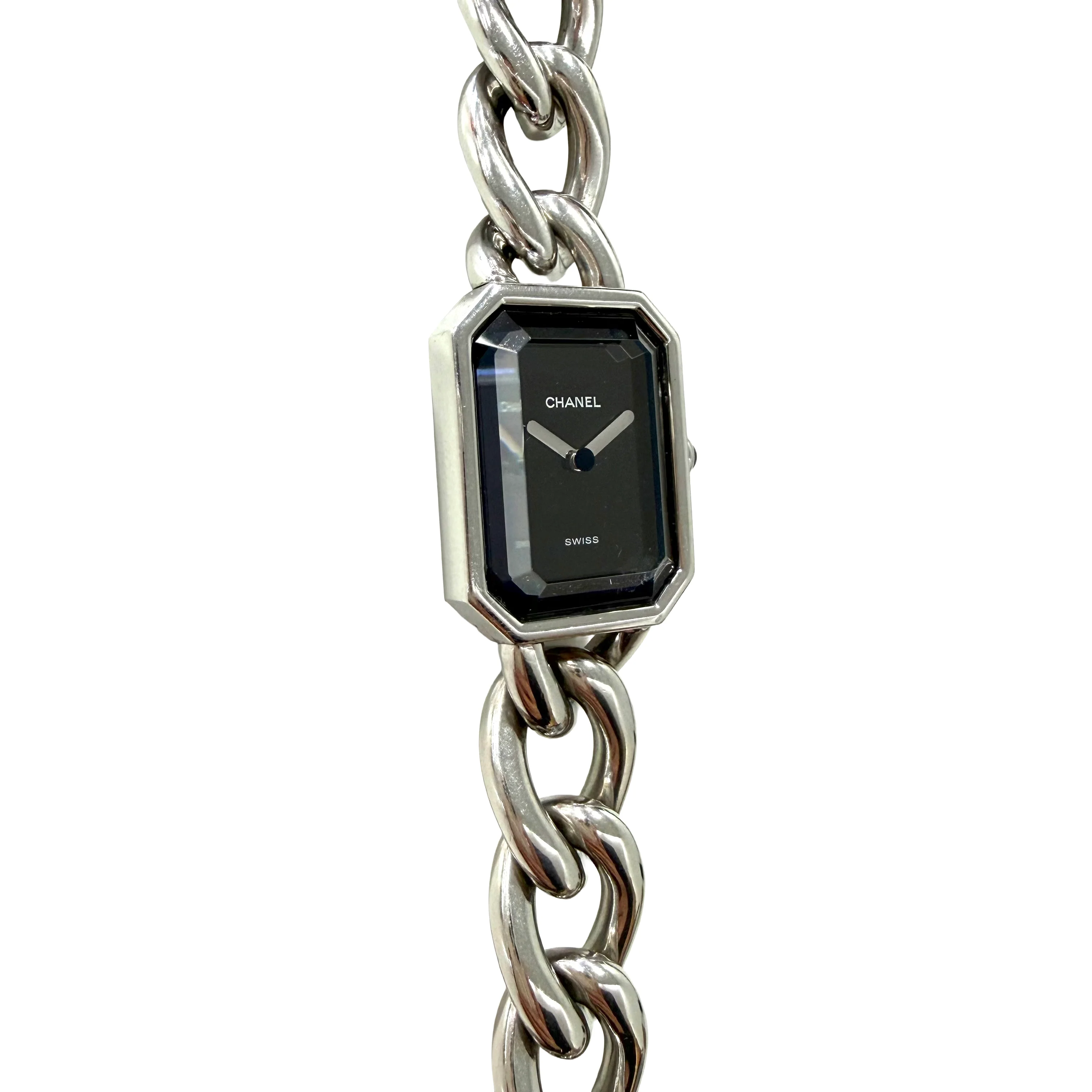 Chanel | Chain Bracelet Watch – Stainless Steel, Black Dial (c. 1987) Excellent Condition) - Image 3