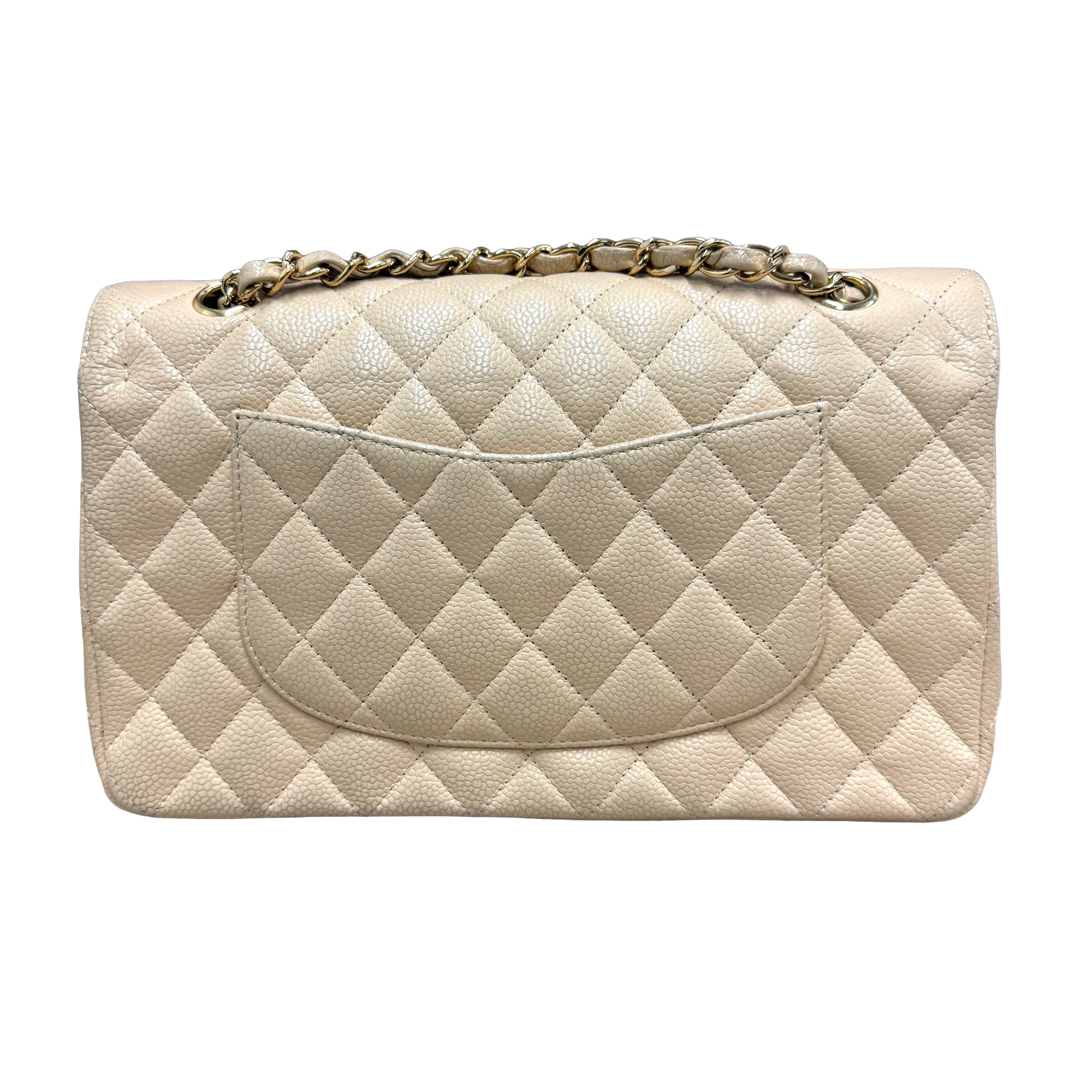Chanel | Classic Flap Bag – Beige Caviar Leather & Gold Hardware (Pristine Condition) - Image 3