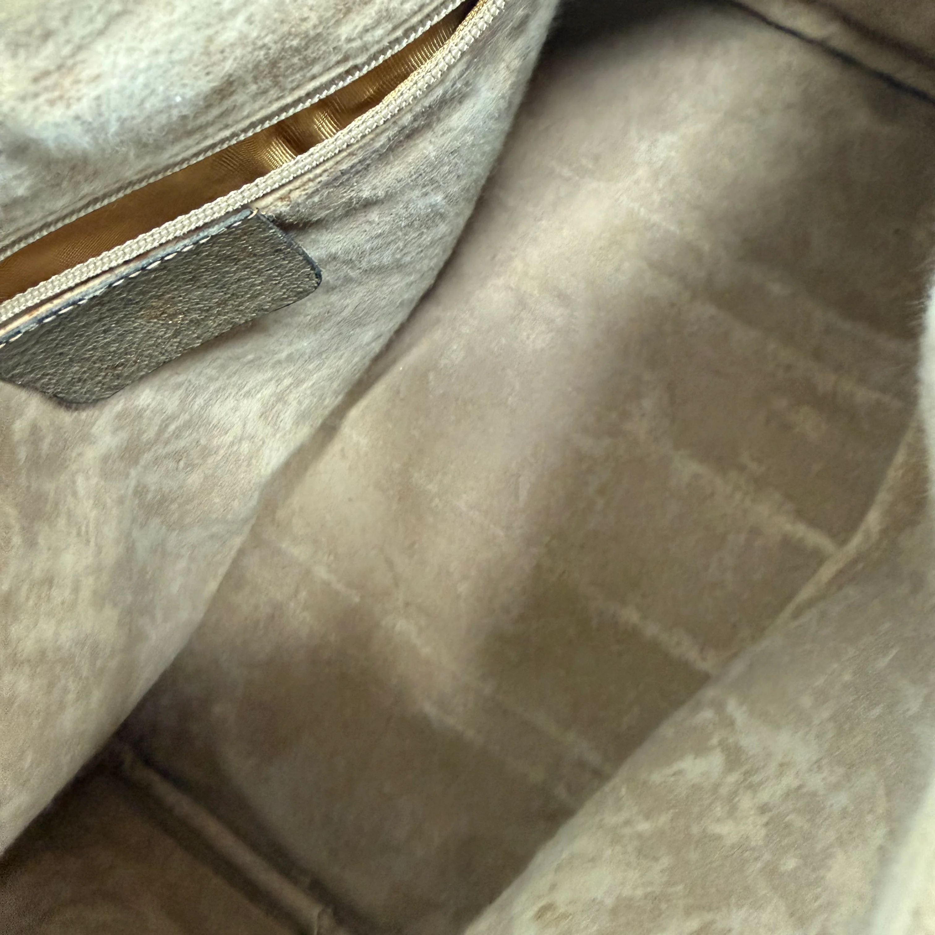 Gucci | Boston Bag – Beige Canvas with Web Stripe & Brown Leather Trim (Good Condition) - Image 3