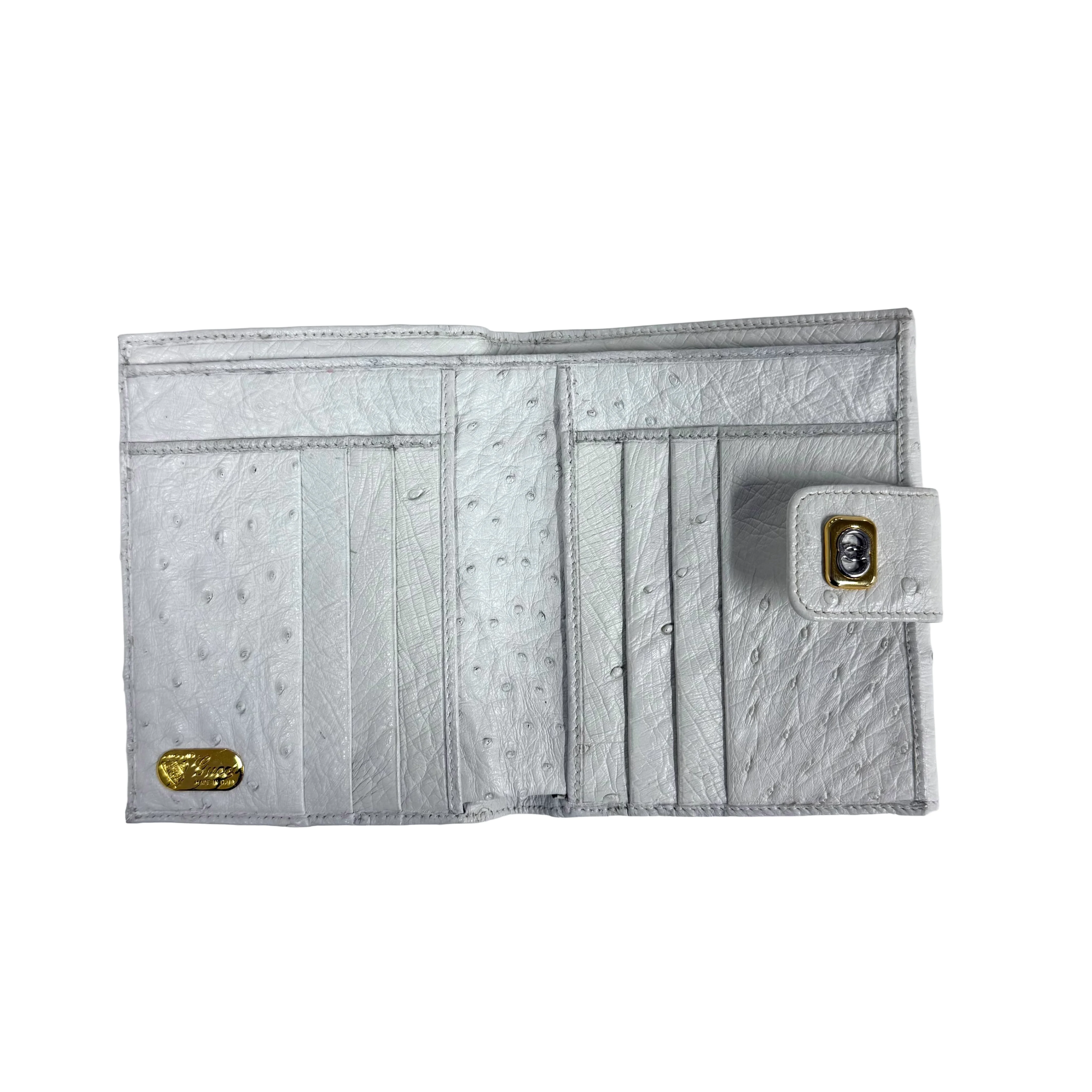 Gucci | Vintage White Ostrich Leather Bifold Wallet - Image 3