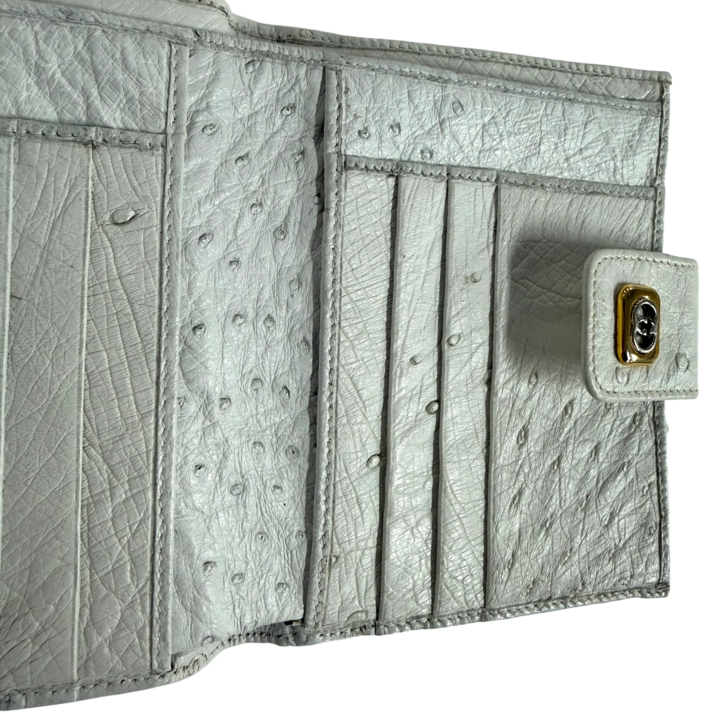 Gucci | Vintage White Ostrich Leather Bifold Wallet - Image 4