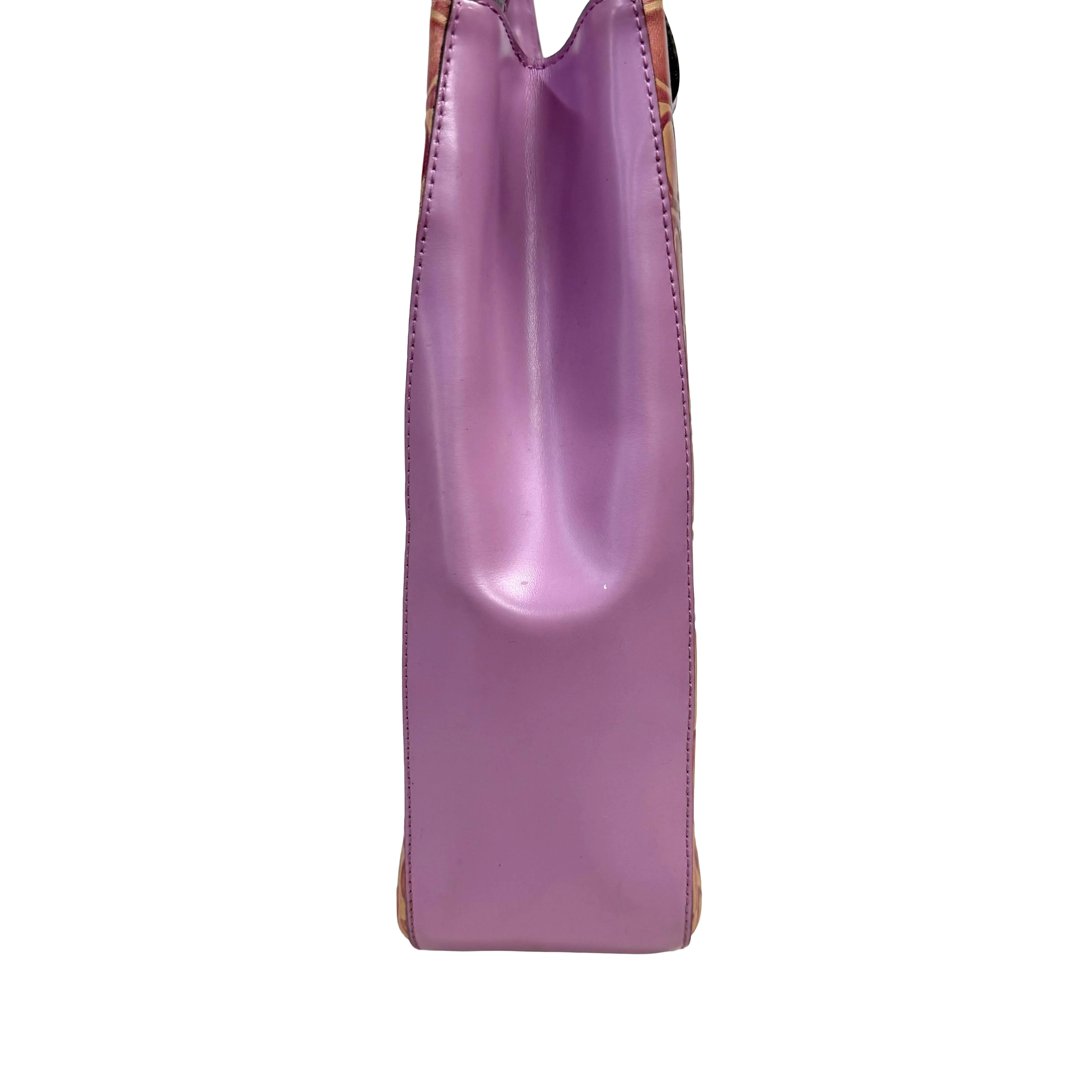 Salvatore Ferragamo | Gancini Monogram Shoulder Tote – Lilac Leather & Mauve Canvas (Good Condition) - Image 3