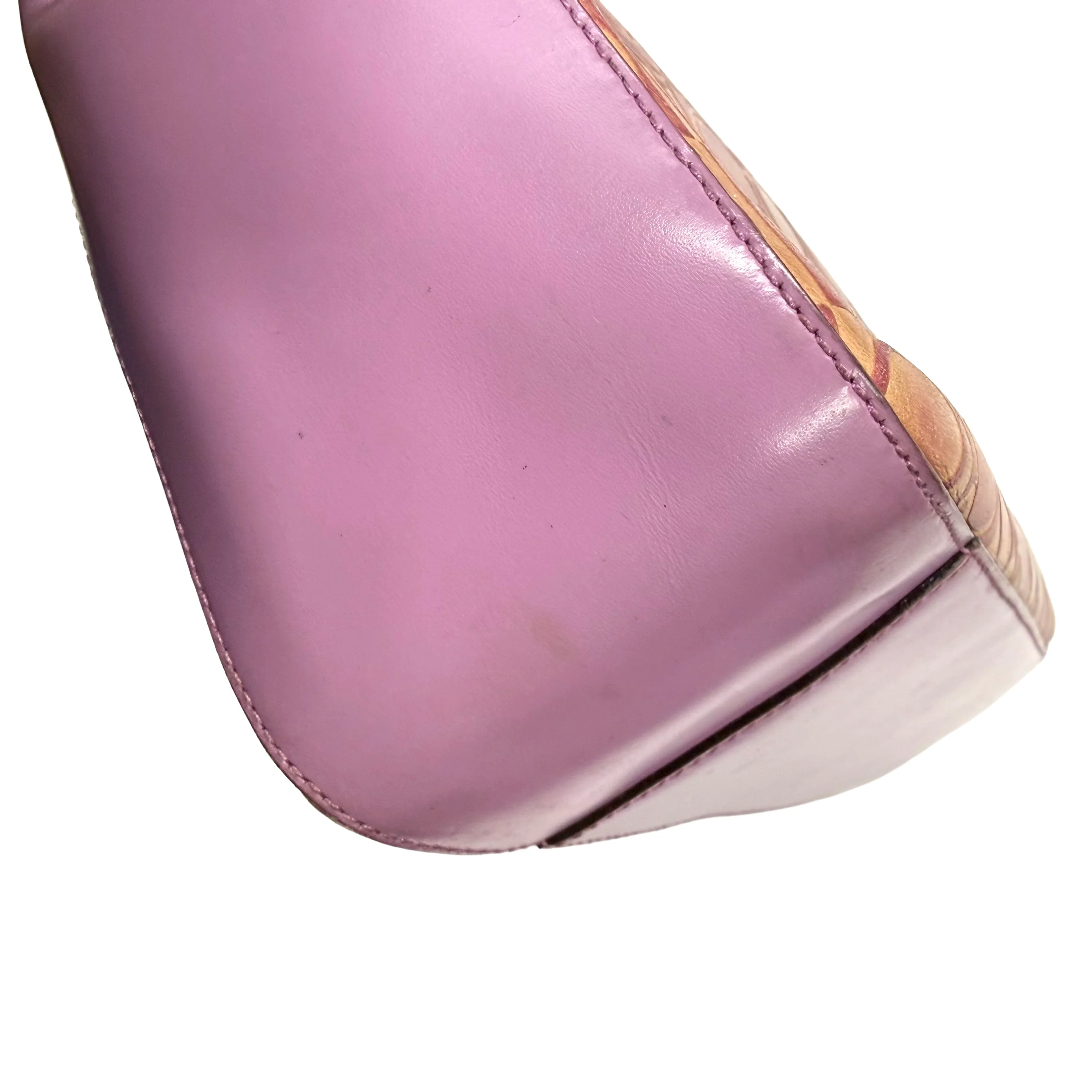 Salvatore Ferragamo | Gancini Monogram Shoulder Tote – Lilac Leather & Mauve Canvas (Good Condition) - Image 5