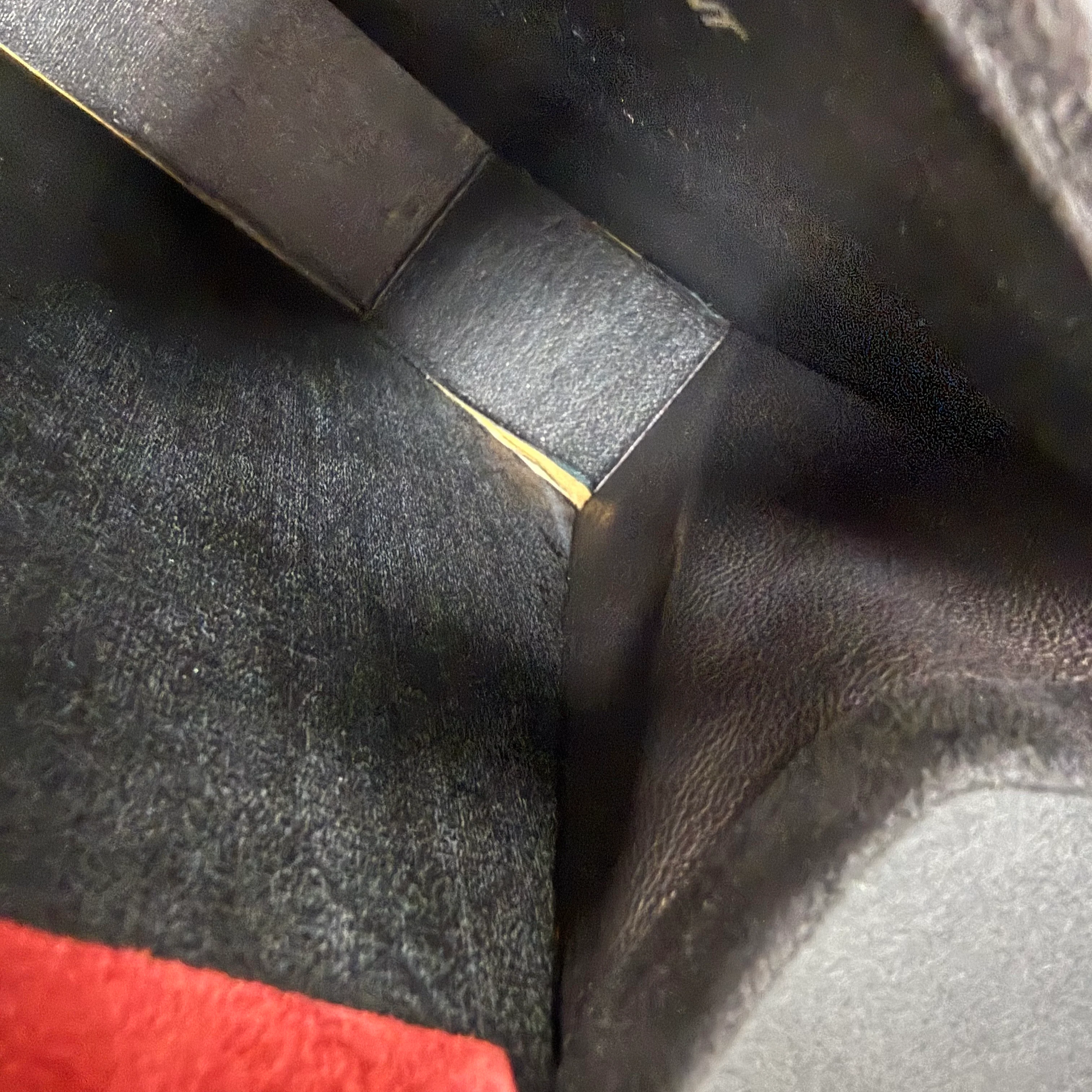 YSL | Suede Drawstring Mini Bag – Black & Red with Rope Strap (Vintage Condition) - Image 3